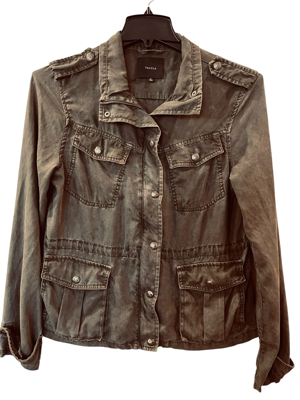Aritzia Talula Women's Green Utility Military Jacket Size: Medium